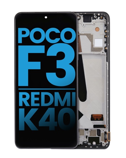 Bloc écran LCD avec châssis Compatible Xiaomi Poco F3 - Redmi K40 - Aftermarket - Incell - Night Black -