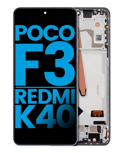 Bloc écran LCD avec châssis Compatible  Xiaomi Poco F3 - Redmi K40 -Aftermarket - Incell - Deep Ocean Blue