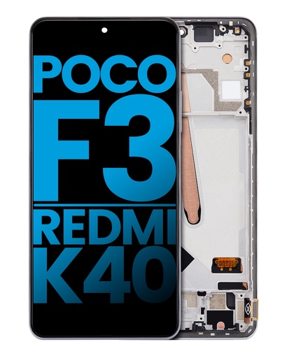 Bloc écran LCD avec châssis pour  XIAOMI Poco F3 - Redmi K40 -Aftermarket - Incell - Blanc Arctique