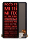 Bloc écran OLED sans châssis Compatible  Xiaomi Poco F3 - MI 11i - MI 11X - MI 11X Pro - Redmi K40 - K40 Pro - K40 Pro+ - K40S - Black Shark 4 - Black Shark 4 Pro - Black Shark 4S - Black Shark 4S Pro - Black Shark 5RS -Aftermarket Plus - Toutes couleurs