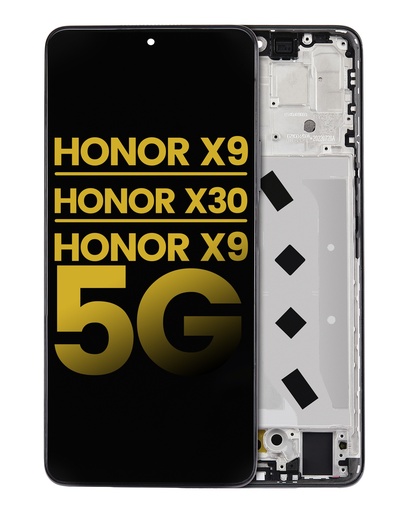 Bloc écran LCD avec châssis pour Honor X9 - Honor X30 - Honor X9 5G - Reconditionné - Noir Minuit