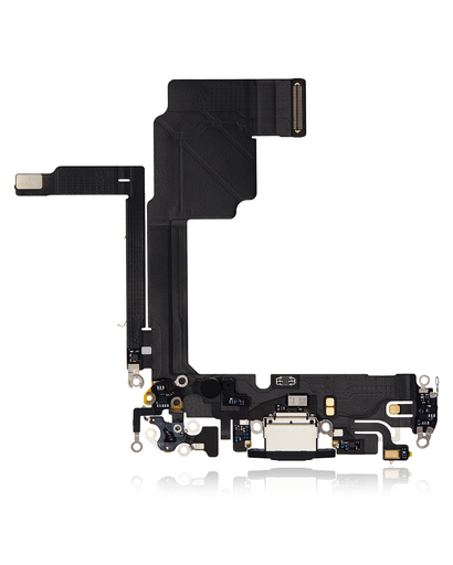 [107082130420] Connecteur de charge avec nappe compatible iPhone 15 Pro - Premium - Noir Titane