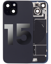 Vitre arrière pour iPhone 15 - avec plaque en métal - NFC - Magsafe - Nappe Flash - Grade A - Noir - original occasion