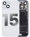 Vitre arrière ORIGINALE pour iPhone 15 - avec plaque en métal - NFC - Magsafe - Nappe Flash - Grade A - Bleu - original occasion