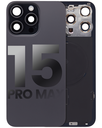 Vitre arrière ORIGINALE pour iPhone 15 Pro Max - avec plaque en métal - Nappe NFC - Nappe Flash - Aimant MagSafe - Grade A - Titane Noir - original occasion