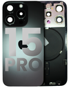 Vitre arrière ORIGINALE pour iPhone 15 Pro - avec plaque en métal - NFC - Magsafe - Nappe Flash - Grade A - Titane noir - original occasion