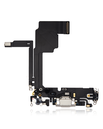 Connecteur de charge avec nappe pour iPhone 15 Pro - Premium - Blanc Titane