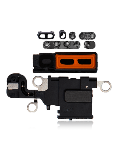 Lot de 10 grilles anti-poussière de haut-parleur et micro pour iPhone 15 - Noir