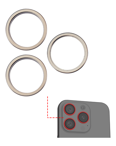 Protection caméra arrière - 3 pièces -pour iPhone 15 Pro - Titane Naturel