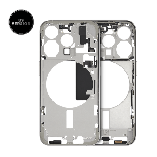 [107082130450] Châssis avec boutons Power et Volume original pour iPhone 15 Pro - Grade A - Version US - Blanc Titane