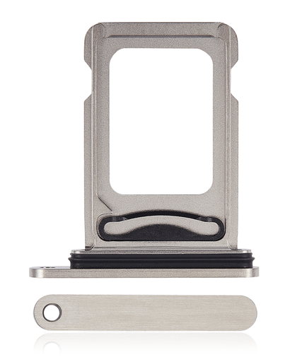 Tiroir Double SIM pour iPhone 15 Pro - 15 Pro Max - Blanc Titane