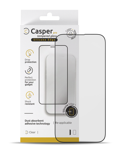 [107082117577] Verre trempé Clair compatible iPhone 15 Pro - Apple - Casper Pro Silicone