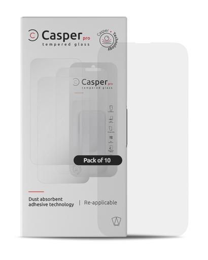 [107082117570] Lot de 10 verres trempés Clair compatibles iPhone 15 Pro - Apple - Casper Pro