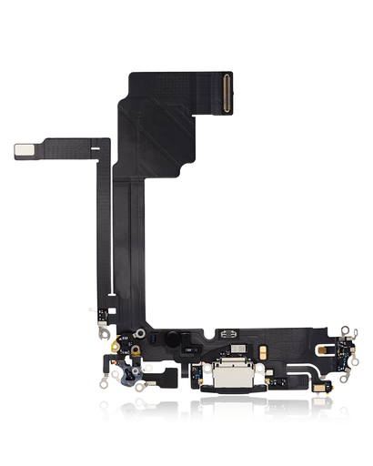[107082130320] Connecteur de charge avec nappe compatible iPhone 15 Pro Max - Premium - Noir Titane