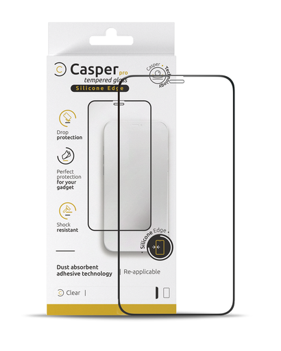 [107082117578] Verre trempé Clair compatible iPhone 15 Plus - Apple - Casper Pro Silicone Edge