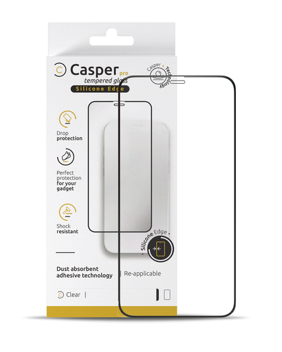 Verre trempé Clair pour iPhone 15 et iPhone 16 - Casper Pro Silicone