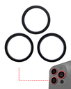 Support lentille caméra arrière - 3 pièces - pour iPhone 15 Pro Max - Aftermarket Plus - Noir Titane