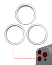 Anneau de protection de lentille caméra arrière compatible iPhone 15 Pro Max - Aftermarket Plus - 3 Pièces - Blanc Titane