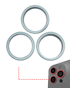 Anneau de protection de lentille caméra arrière compatible For iPhone 15 Pro Max - Aftermarket Plus - 3 Pièces - Bleu Titane