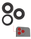Lentilles camera arrière avec support pour iPhone 15 Pro Max - Premium - 3 Pièces - Noir Titane
