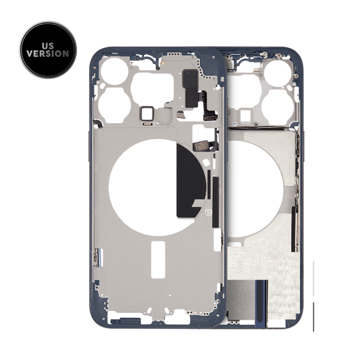 [107082130366] Châssis avec boutons Power et volume original pour iPhone 15 Pro Max - Grade A - Version US - Bleu Titane