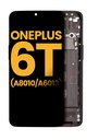 Bloc écran OLED avec châssis pour OnePlus 6T - A6010 - A6013 - Reconditionné - Noir Minuit