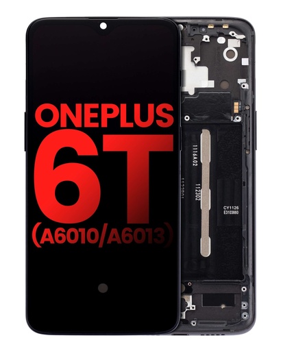 Bloc écran OLED avec châssis pour OnePlus 6T - A6010 - A6013 - Aftermarket Plus - Mirror Black