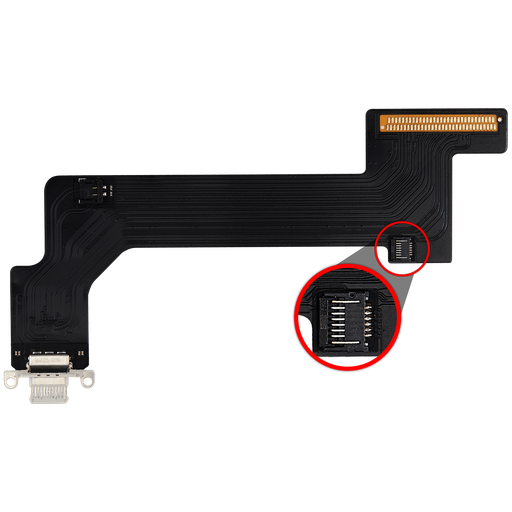 Connecteur de charge avec nappe pour iPad 10 2022 - Version 4G - Aftermarket Plus - Argent