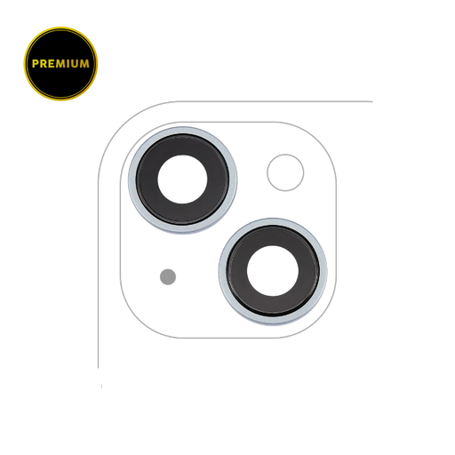Lentille caméra arrière avec support pour IPhone 15 et 15 Plus - Premium - Bleu - 2 pièces