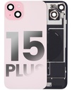 Vitre arrière ORIGINALE pour iPhone 15 Plus - avec plaque en métal - NFC - Magsafe - Nappe Flash - Grade A - Rose - original occasion