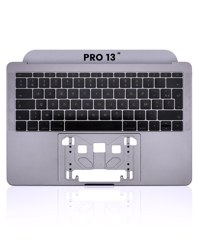 Top case avec clavier AZERTY rétroéclairé pour MacBook Pro 13" Retina A1708 - Fin 2016 - Milieu 2017 - Pulled Grade A - Space Gray