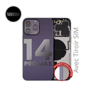 Châssis arrière avec petit composant pré installé pour iPhone 14 Pro Max - Grade A - avec logo - Version Internationale - Violet - original occasion