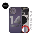 Châssis arrière avec petit composant pré installé pour iPhone 14 Pro Max - Grade A - avec logo - Version Internationale - Violet