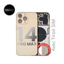 Châssis arrière avec petit composant pré installé pour iPhone 14 Pro Max - Grade A - avec logo - Version Internationale - Or - original occasion