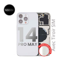 Châssis arrière avec petit composant pré installé pour iPhone 14 Pro Max - Grade A - Avec logo - Version Internationale - Argent - original occasion
