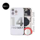 Châssis arrière avec petit composant pré installé pour iPhone 14 Pro Max - Grade A - Avec logo - Version Internationale - Argent