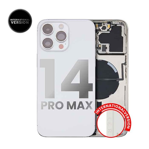 Châssis arrière avec petit composant pré installé pour iPhone 14 Pro Max - Grade A - Avec logo - Version Internationale - Argent - original occasion