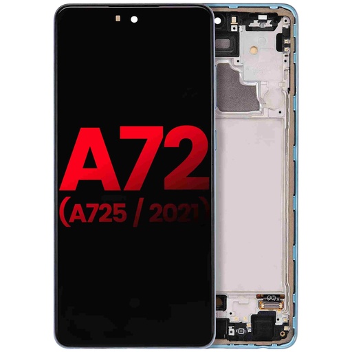 Bloc écran OLED avec châssis pour SAMSUNG A72 - A725 2021 - 6,36" - Aftermarket Plus - Bleu