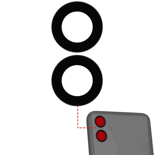 Lot de 10 lentilles caméra arrière - verre seul - avec adhésif - pour SAMSUNG A04e - A042 2022