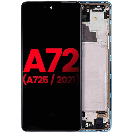 Bloc écran  OLED avec châssis pour SAMSUNG A72 - A725 2021 - 6,67" - Aftermarket Plus - Bleu
